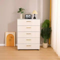 Armoire de rangement moderne à 5 tiroirs de 76 cm avec roulettes, blanc, capacité de 72,5 kg