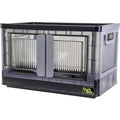 Bac de rangement pliable avec portes de 31,8 L, empilable, à roulettes, organiseur pliable en plastique, 49,5 cm (H) x 30,5 cm (L)