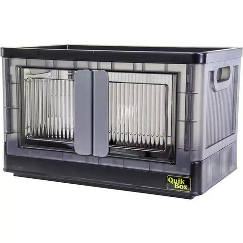 Bac de rangement pliable avec portes de 31,8 L, empilable, à roulettes, organiseur pliable en plastique, 49,5 cm (H) x 30,5 cm (L)