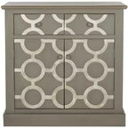 Commode de rangement 2 tiroirs, 2 portes, en gris, bois de sapin et MDF, 22,7 kg/tiroir, aucun assemblage requis